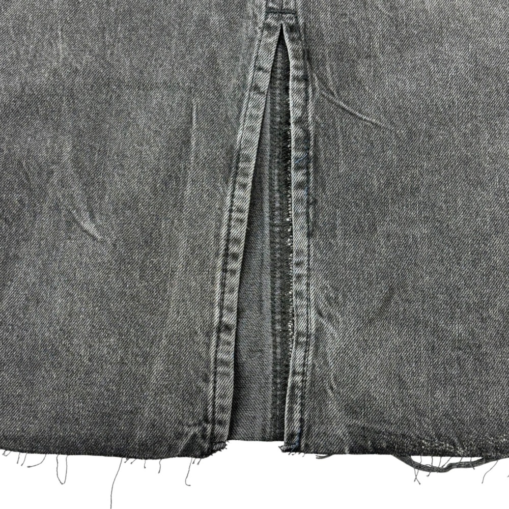 We The Free Free People Womens Size 2 Distressed Denim Midi Skirt Raw Hem NEW - Picture 6 of 14